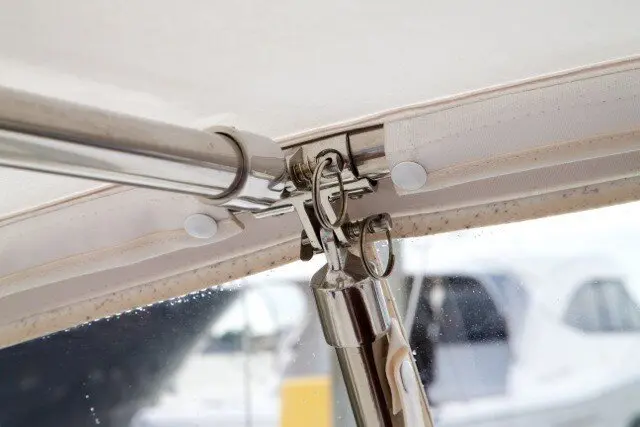 Gemini Marine Products concave fork mounts with quick release pins.