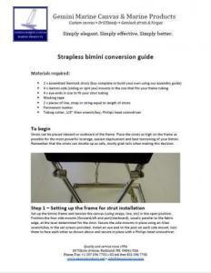 Strapless bimini conversion guide image