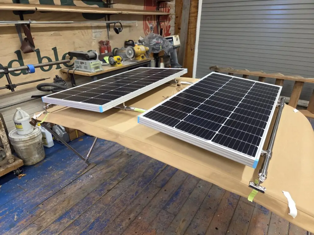 Placing completed frame with panels