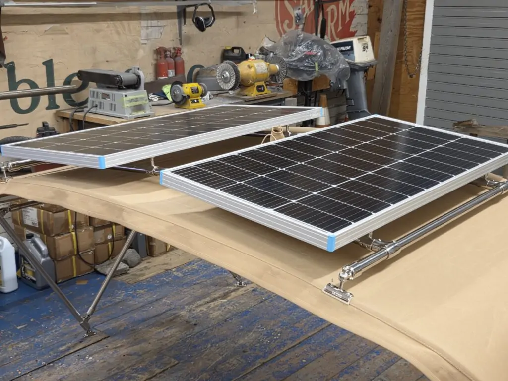 Fixing post mounts over canvas