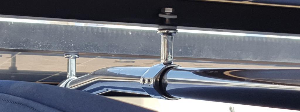 Gemini Marine Products sliding side mount support a rigid solar panel