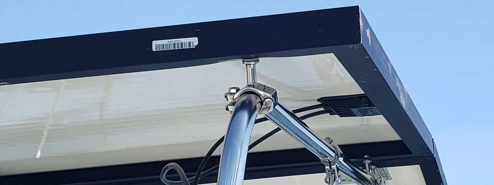 Gemini Marine Products hold a solar panel on tubing